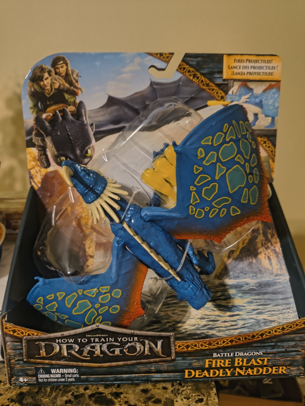 Nickelodeon Blue and Yellow Fire Blast Deadly Nadder Dragon Figure